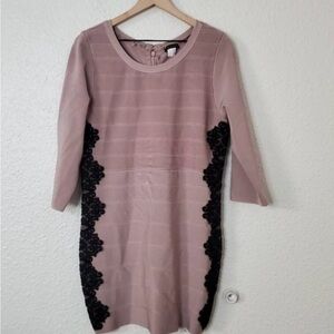 Venus Laci Bodycon Dress With Black Lace Sides NWT